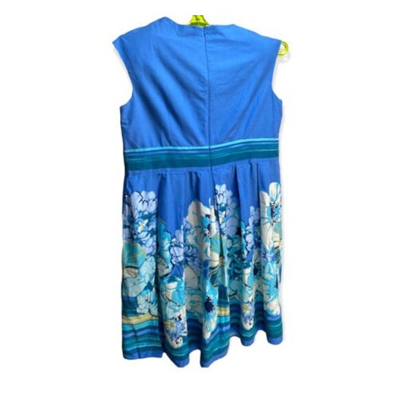 Liz Claiborne Women's Size 20W Blue Floral skirt Surplice Sleeveless Dress - Picture 6 of 10